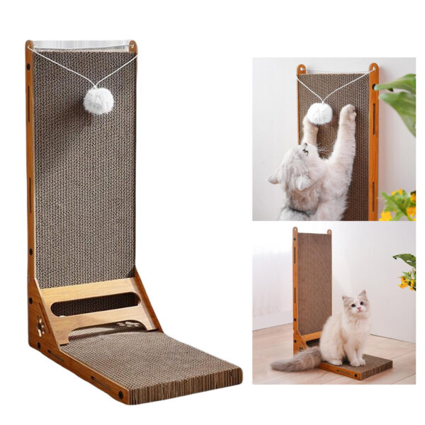 Corrugated Paper Cat Scratcher Adjustable Wall Pad and Scratch Board